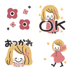 [LINE絵文字] 動く♡おしゃかわガール♡毎日絵文字の画像