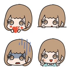 [LINE絵文字] ボブヘアっ子の画像