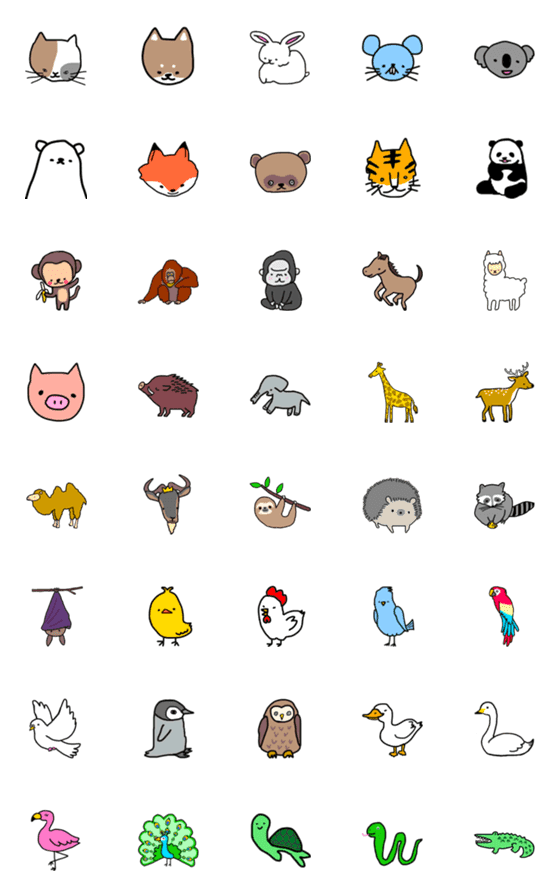 [LINE絵文字]uzm's animals emojiの画像一覧