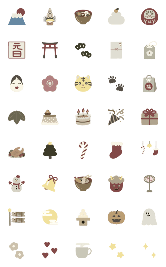 [LINE絵文字]christmas ＆ new year♡の画像一覧