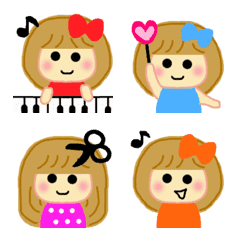 [LINE絵文字] うごく絵文字☆かわいい女の子たちの画像