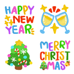 [LINE絵文字] Emoji Christmas and happy New year dayの画像
