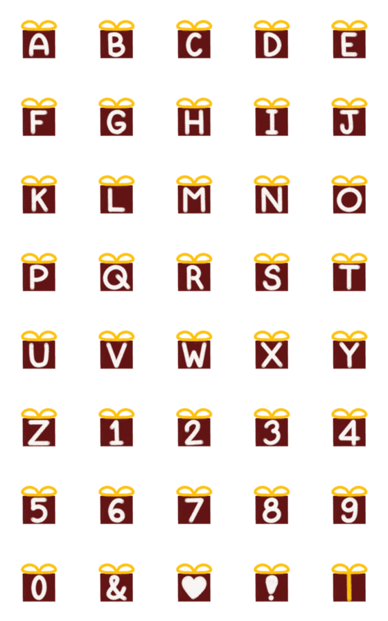 [LINE絵文字]A-Z English Alphabets in Box Giftの画像一覧