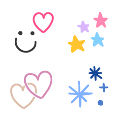 [LINE絵文字] ・＊白ふち線画絵文字＊・の画像