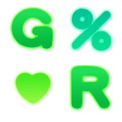 [LINE絵文字] english alphabet-Bold (green color)の画像