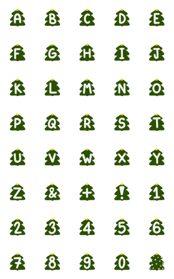 [LINE絵文字]A-Z English Alphabets in Christmas Treeの画像一覧