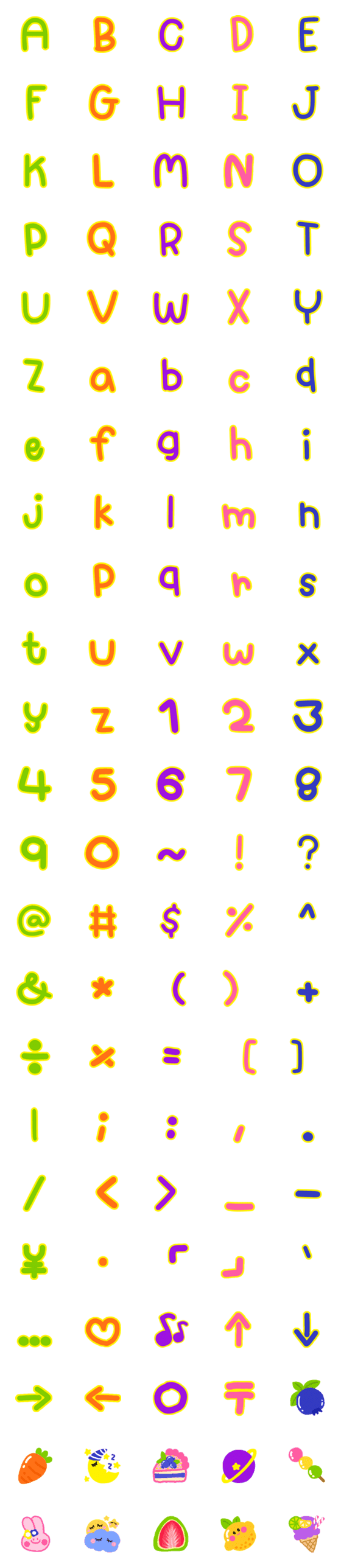 [LINE絵文字]ABC Alphabet cute funny emojiの画像一覧