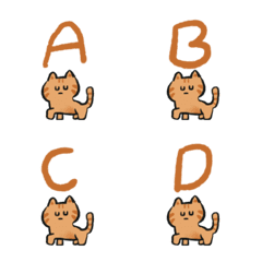 [LINE絵文字] Cats can be cute and love ABCの画像