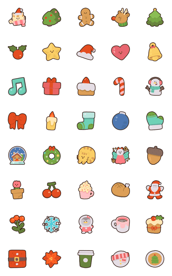 [LINE絵文字]Xmas Emoji by Midoriiの画像一覧