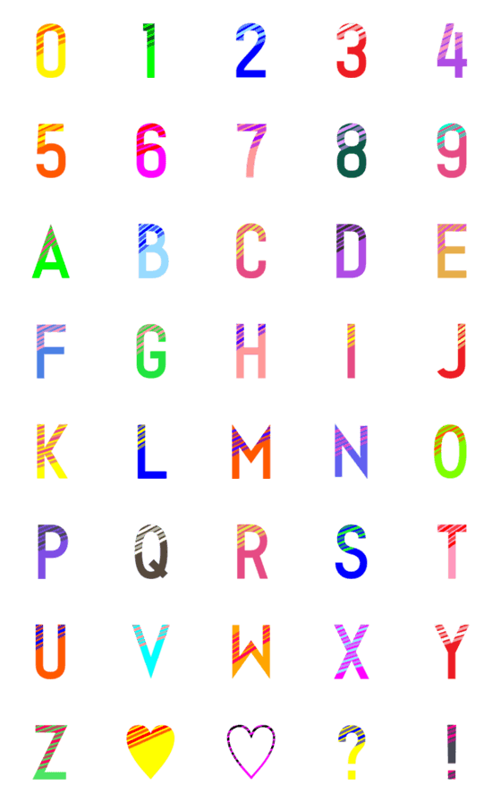 [LINE絵文字]数字＋アルファベット★8の画像一覧