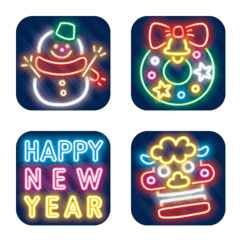 [LINE絵文字] 動く絵文字！ネオン【クリスマス年末年始】の画像