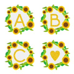 [LINE絵文字] sun flower frame emoji2の画像