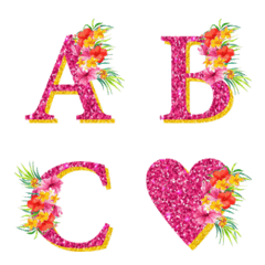 [LINE絵文字] tropical colorful flower emojiの画像