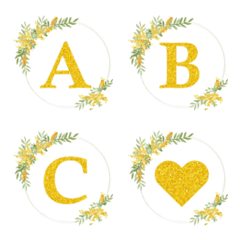 [LINE絵文字] yellow flower frame emojiの画像
