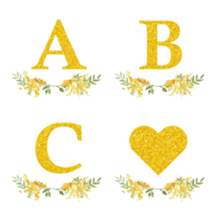 [LINE絵文字] yellow flower frame emoji2の画像