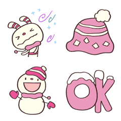 [LINE絵文字] 冬☆ヨコシマうさぎ絵文字の画像