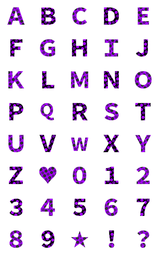 [LINE絵文字]アルファベット★数字★A-Z.0-9★#026の画像一覧