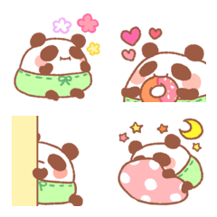 [LINE絵文字] まあるいパンダちゃん絵文字の画像