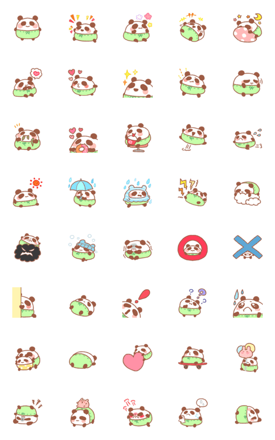 [LINE絵文字]まあるいパンダちゃん絵文字の画像一覧