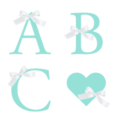 [LINE絵文字] blue and white ribbon emojiの画像