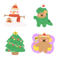 [LINE絵文字] bear and the gang in Christmas dayの画像