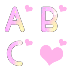 [LINE絵文字] Unicorn pastel color and heart emojiの画像