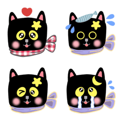 [LINE絵文字] Black cat and friends Emoji [1]の画像