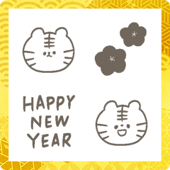 [LINE絵文字] YUKANCOシンプル線画絵文字♡2022の画像