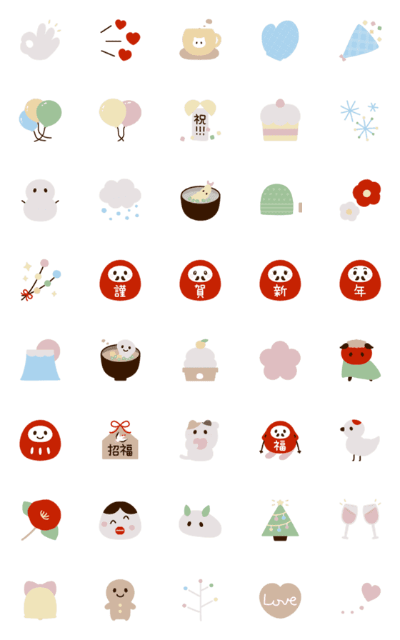 [LINE絵文字]動く♪大人かわいい冬絵文字の画像一覧