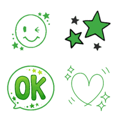 [LINE絵文字] 緑が好きなひとの絵文字の画像