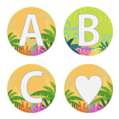 [LINE絵文字] tropical colorful flower emoji3の画像