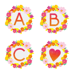 [LINE絵文字] tropical colorful flower emoji4の画像
