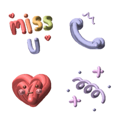 [LINE絵文字] 3D emoji colorfulの画像