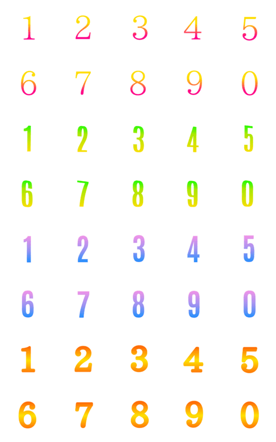[LINE絵文字]Number two tone light emojiの画像一覧