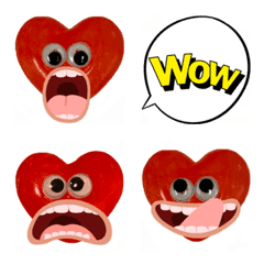 [LINE絵文字] おもしろい顔のハート絵文字で届け気持ち！の画像