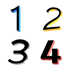 [LINE絵文字] Number classic black colourful emojiの画像