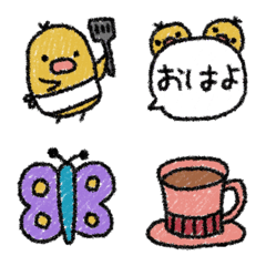 [LINE絵文字] 動く★41chのクレヨン*絵文字 2の画像