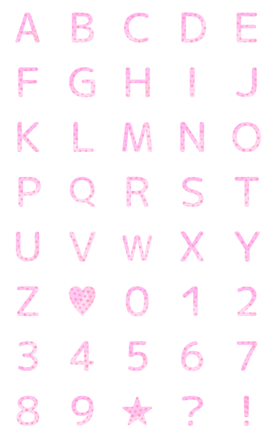 [LINE絵文字]アルファベット★数字★A-Z.0-9★#028の画像一覧