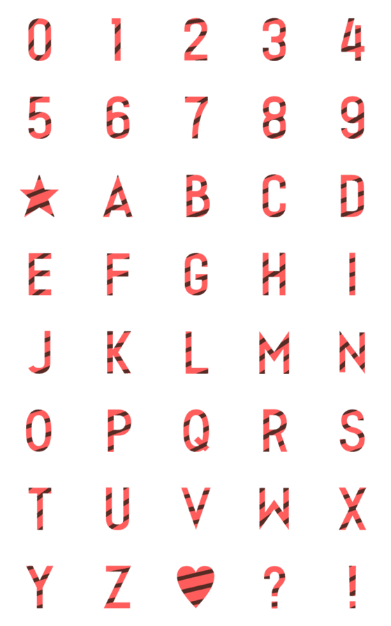 [LINE絵文字]数字＋アルファベット★10の画像一覧