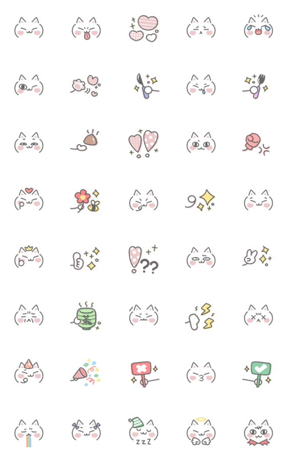[LINE絵文字]Catcat Emoticonの画像一覧