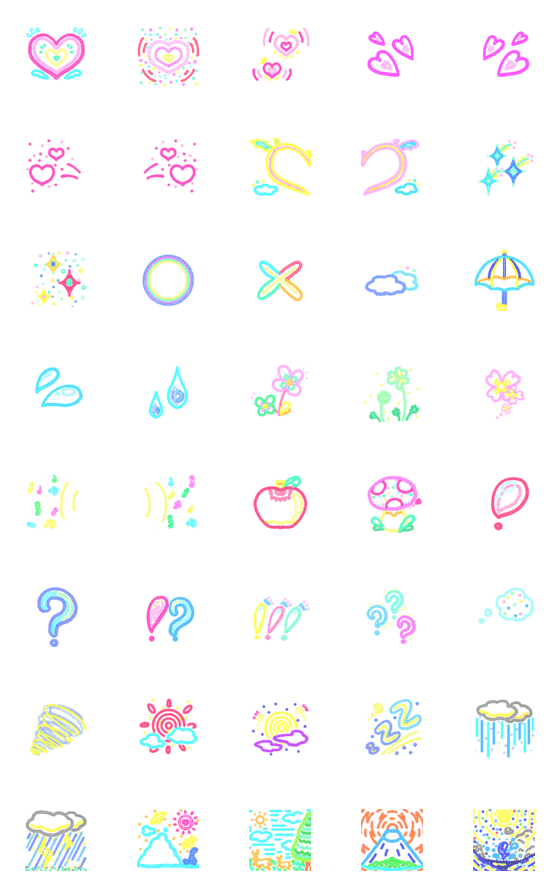 [LINE絵文字]不思議な不思議なネオン絵文字の画像一覧
