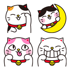 [LINE絵文字] 【動く】招き猫×4の画像