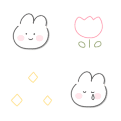 [LINE絵文字] ♡シンプルうさたん絵文字♡の画像