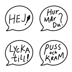 [LINE絵文字] スウェーデン語の会話 吹き出しemojiの画像