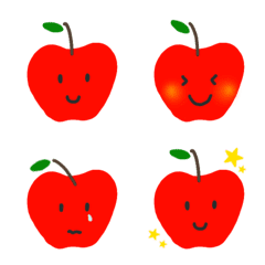 [LINE絵文字] りんごちゃんのまいにち絵文字の画像