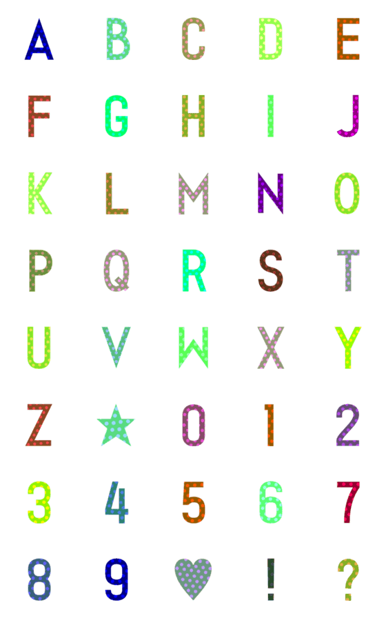 [LINE絵文字]アルファベット★数字★A-Z.0-9★#029の画像一覧