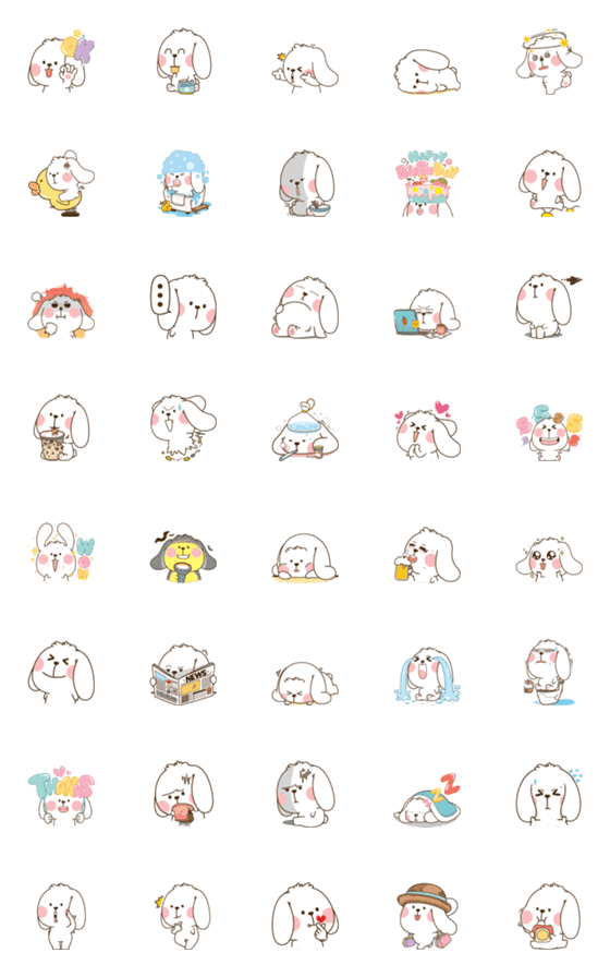 [LINE絵文字]Chubby Rabbit Aungの画像一覧