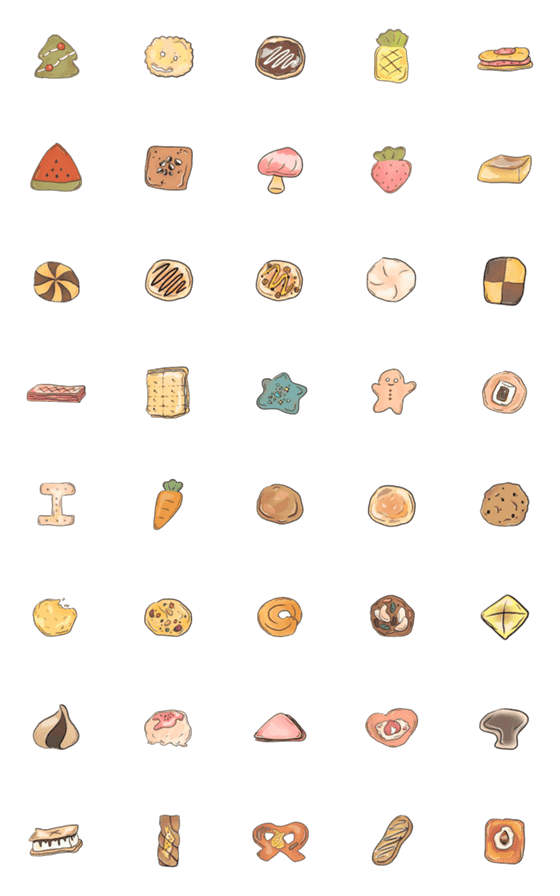 [LINE絵文字]lovely cookiesの画像一覧