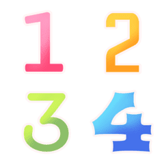 [LINE絵文字] Number two tone white emojiの画像