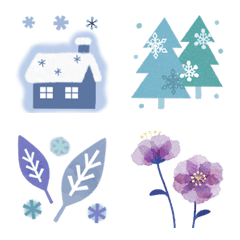 [LINE絵文字] ✳︎Fleurs et neige✳︎花と雪の絵文字♡の画像